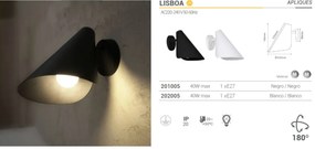 Aplica de perete design modern minimalist LISBOA negru