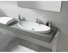 Lavoar incastrat alb lucios 90 cm, oval, Gala Klea Alb lucios, 900x400 mm
