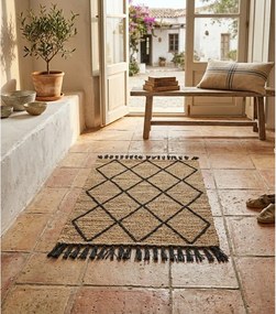 Covor negru/în culoare naturală țesut manual din iută 60x90 cm Shaila – Yes Everyday