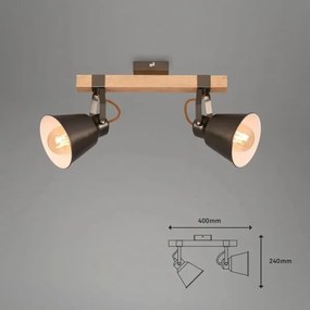 Spot RETRO 2xE27/40W/230V, maro