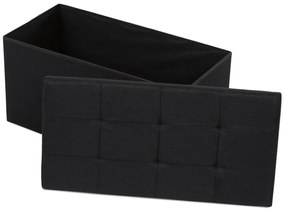 Taburet cu spațiu de depozitare, negru, 76 x 37 x37 cm