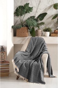 Patura VIZYON, gri inchis, bumbac/poliester, 170x210 cm