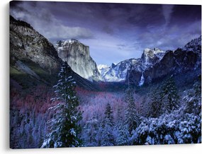 Tablou cu peisaj montan iarna (70x50 cm)