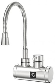 Robinet electric incalzire apa instant ELITE EHSD-2585, Metal, Rotatie 360°, Montare pe perete, Afisaj digital, IPX4, Argintiu