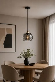 Lustră pe cablu SOLO BLACK 1xE27/60W230V neagră/aurie