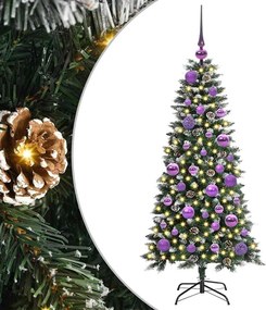 vidaXL Brad de Crăciun artificial Verde 120 cm PVC și Plastic și Oțel