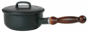 Sfinx Cratiță smălțuită cu capac și mâner din lemnBSE, 16 cm, 1,25 l
