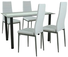 Set de masă Mezza 4+1 alb-gri