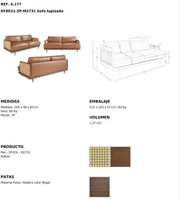 Canapea 3 locuri design elegant LUX Brown leather