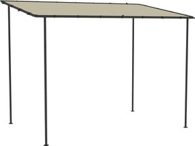 Outsunny Pergolă de grădină, pergolă adosată tonelă de grădină cu structură metalică și orificii de drenaj, 3 x 2 m, crem | Aosom Romania