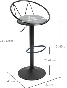 Homcom Set 2 Scaune de Bar – Pivotante, Maro, Reglabile 78–100 cm | Aosom Romania