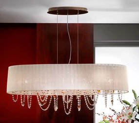 Lustra ovala din alama si cristale Schöler Kristalldesign 110x25cm, Antique Brass