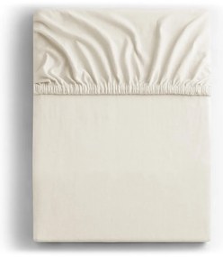 Cearceaf alb-crem din jerseu cu elastic 240x200 cm Amber – Restilo
