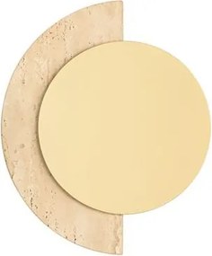 Aplica de perete LED metal auriu si travertin MOLLI 21cm