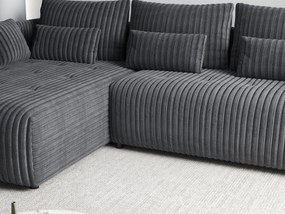 Colțar extensibil dumonde cu ladă de depozitare si sezut confortabil din spuma high-density, Malta Ambience Grey 235x185 cm