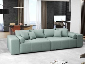 Canapea extensibilă dumonde cu ladă de depozitare si sezut confortabil din spuma high-density, Marbela Enjoy Mint XXL 295x100 cm