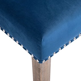 Scaun de sufragerie, albastru, catifea 1, Albastru