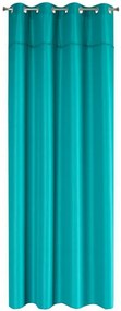 Draperie decorativă monocromă culoarea turcoaz 135 x 260 cm