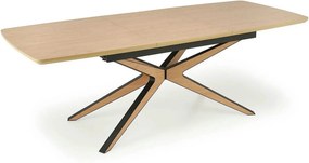 Masa extensibila JAMES, stejar/negru, 160/220x90x76 cm