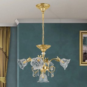 Candelabru cristal design lux LA BOHEME D-60cm 5L gold plated