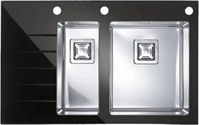 Chiuveta inox Alveus Crystalix 20 inox - negru 86x54 cm dreapta