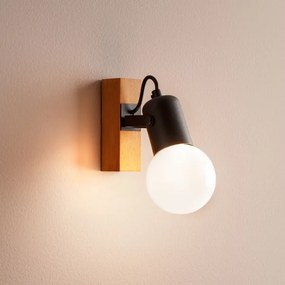 Aplică TAFFI 1xE27/42W/230V neagră/fag Redo 01-2415