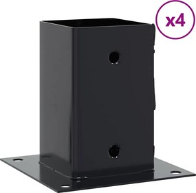 vidaXL Baze stâlp pătrate 4 buc Antracit Oțel acoperit cu pulbere