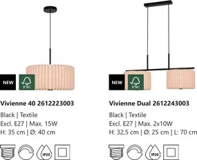 Lustra suspendata moderna cu abajur plisat Vivienne