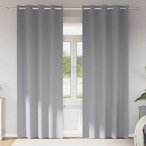 vidaXL Perdele cu perdele 2 pcs Gri deschis 225 x 140 cm Poliester