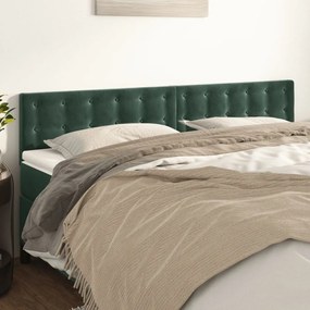 346493 vidaXL Tăblii de pat, 2 buc, verde închis, 80x5x78/88 cm, catifea