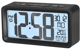 Ceas deșteptător cu afișaj LCD cu termometru 2xAAA negru Sencor