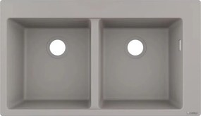 Chiuveta compozit Hansgrohe S51 SilicaTec gri beton 88x51 cm
