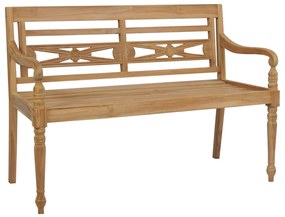3062169 vidaXL Bancă Batavia cu pernă antracit, 120 cm lemn masiv tec