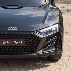 AIYAPLAY Mașinuță Electrică pentru Copii 12V Audi R8 Spyder, 3+ Ani, 3-5 km/h, cu 2 Motoare și Telecomandă, Negru | Aosom Romania