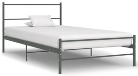 vidaXL Cadru de pat, gri, 100 x 200 cm, metal
