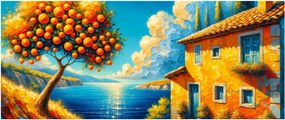 Tablou - Casă cu portocale II. (120x50 cm)