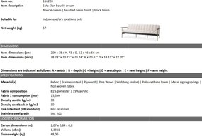 Canapea eleganta design LUX Elan, Boucle crem