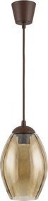 Brilagi - Lustră LED suspendată pe cablu R GLASS 1xE27/60W/230V Ø 17 cm maro/bej fumuriu