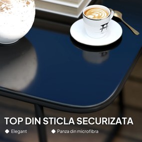 Outsunny Set Mobilier de Grădină din 4 Piese cu Canapea, 2 Fotolii și Măsuță, 110x61x63 cm, Alb Crem | Aosom Romania