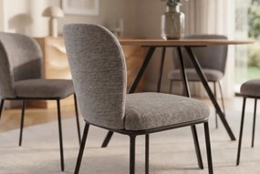 Set 2 scaune stil retro LYON tesatura gri-bej