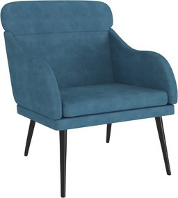 vidaXL Fotoliu, albastru, 63x76x80 cm, catifea