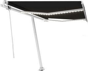 vidaXL Copertină automată senzor vânt & LED, antracit, 300x250 cm