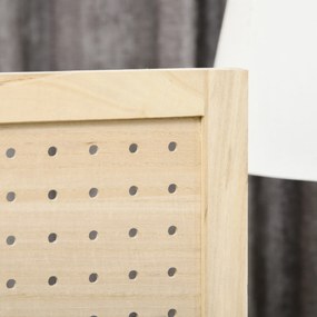 HOMCOM, Paravan interior din lemn, 4 panouri, separator de cameră pliabil, panou perforat, 152 x 1,7 x 144,5 cm, lemn natural | Aosom Romania