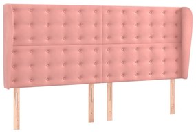 3118461 vidaXL Tăblie de pat cu aripioare, roz, 203x23x118/128 cm, catifea