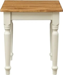 Masa fixa, L 70 70 H78 cm, culoare natur alb antic, Lemn Masiv