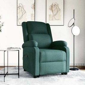 3110974 vidaXL Fotoliu cu ridicare, verde închis, material textil