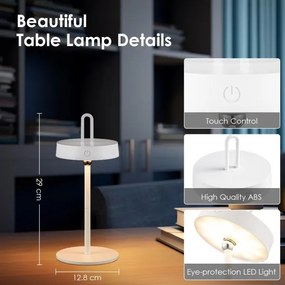 Lampă de masă LED, reglabilă, reîncărcabilă, pentru exterior, cu control tactil GENTLE LED/1,5W/3,7V 3000 mAh IP44 albă