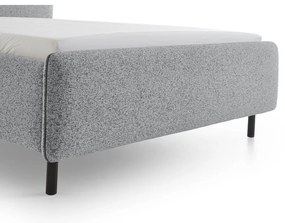 Pat matrimonial gri deschis tapițat fără somieră 160x200 cm Primo – Meise Möbel