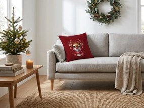 3D husa pentru perna din microfibra MERRY FAWN 45x45 cm, rosu