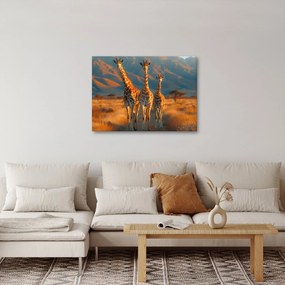 Tablou - Girafe pe pășune (70x50 cm)
